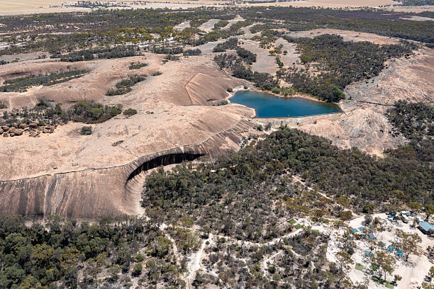 Aerial View Wave Rock Wildlife Park and Caravan Park. Hyden, Western Australia, Australia