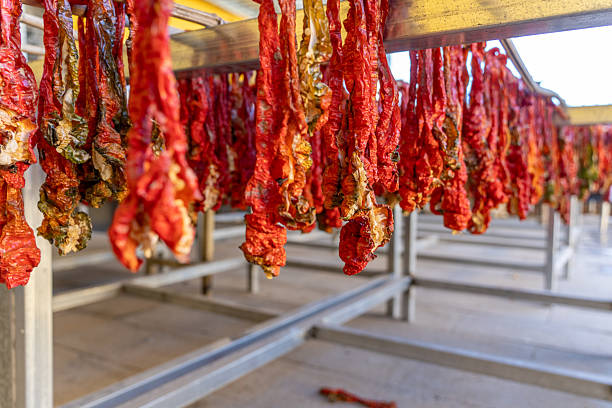 Naturally dried red chili peppers