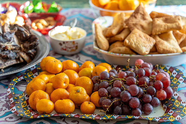 Fruits and desserts on the table