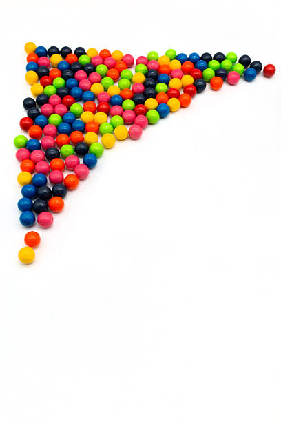 Valentine's Day heart made from colorful candy gumballs