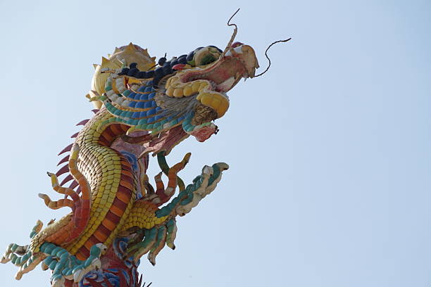 of a colorful dragon against the sky. in Hua Hin, Prachuap Khiri Khan, Thailand