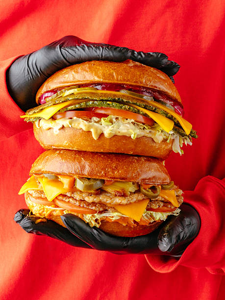 A woman is holding a large sandwich in her hands