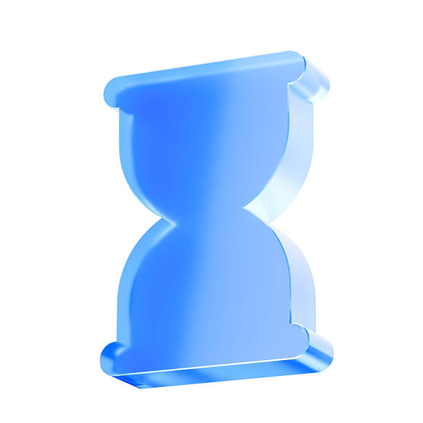 3D Glass hourglass icon, time countdown deadline and waiting concept. Transparent liquid Glass icon, glassmorphism icon, crystal clear. 3d illustration.