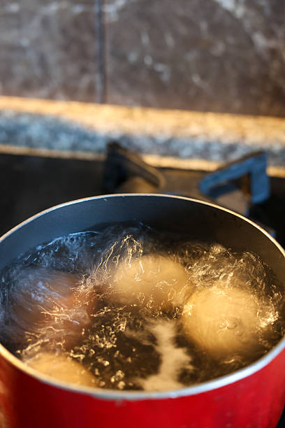 Cooking at home: boiling eggs