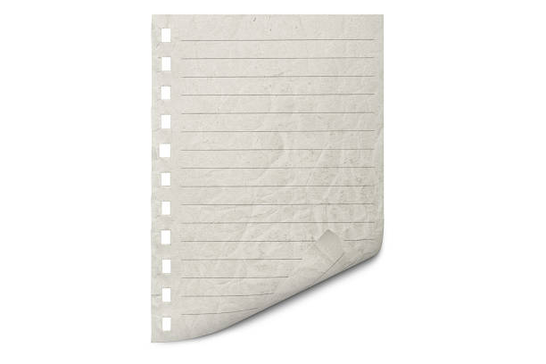 A piece of white paper with curved edges on green background 3d render image