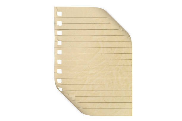 an isolated sheet of paper on a white background.