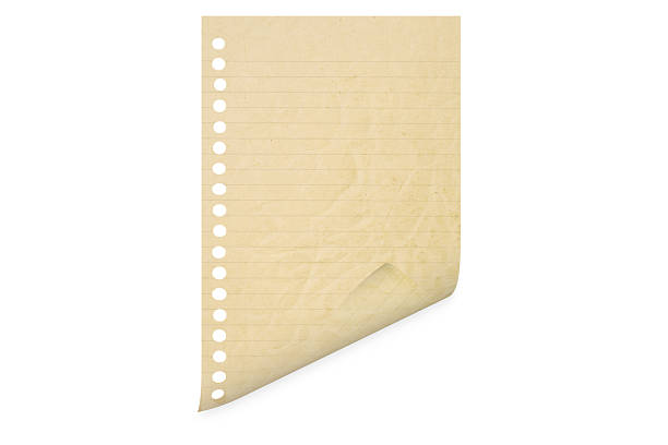 an isolated sheet of paper on a white background.