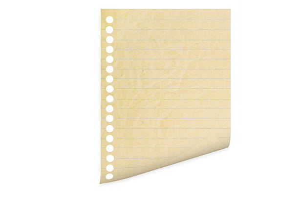 an isolated sheet of paper on a white background.