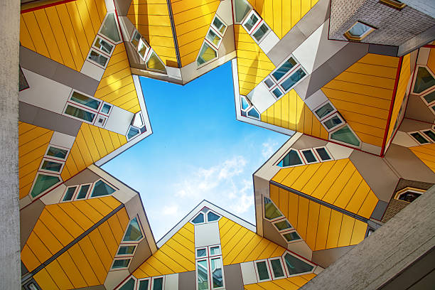 Cube houses (Kubuswoningen) are a set of innovative houses designed by architect Piet Blom in Rotterdam, Netherlands