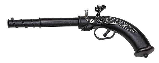 Old retro style revolver and ammunition; British Bulldog