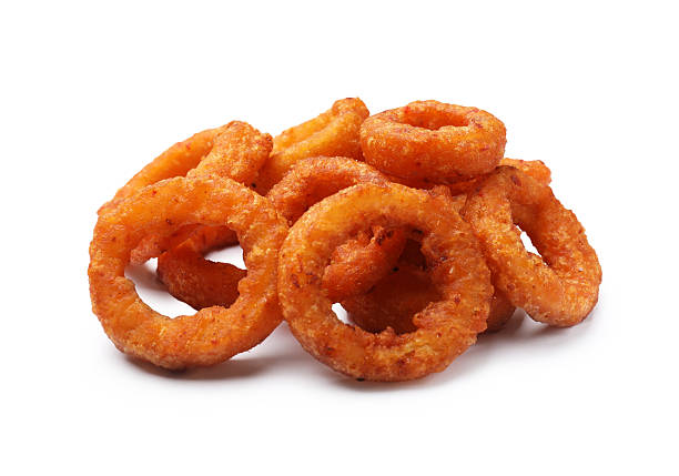 istock Fried squid rings isolated on white. Tasty fast food 2256203668