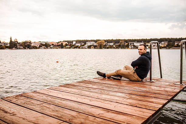 Floor made of wood planks on the sea background