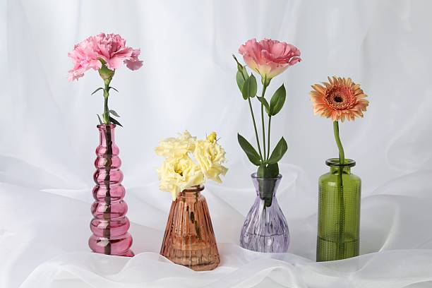 Suzhou, Jiangsu, China-April 5. 2020: Beautiful office flowers vases in a business building in Suzhou.