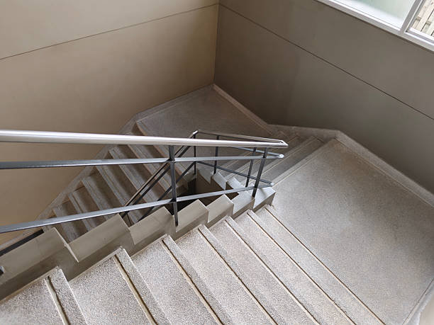 istock Fire escape stairs in a building or apartment. Emergency exit 2256216226
