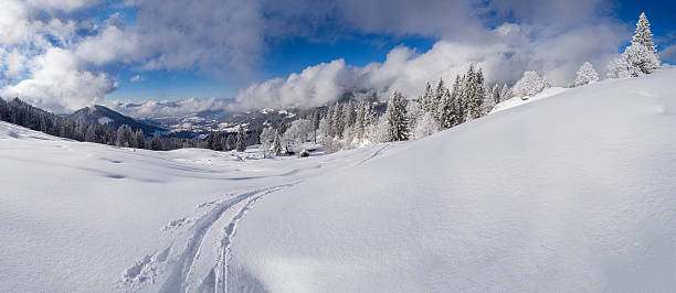 Austria, Vorarlberg, Bregenzerwald, Hittisau, skitour to Koppachstein