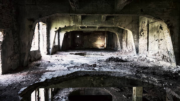 Staircase in an abandoned building