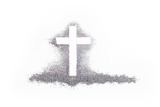 istock Christian Crucifix Drawing in Ash Isolated 2256243694