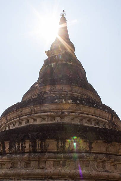 Old pagoda with sunlight at Wat Umong Suan Puthatham, Chiangmai Thailand