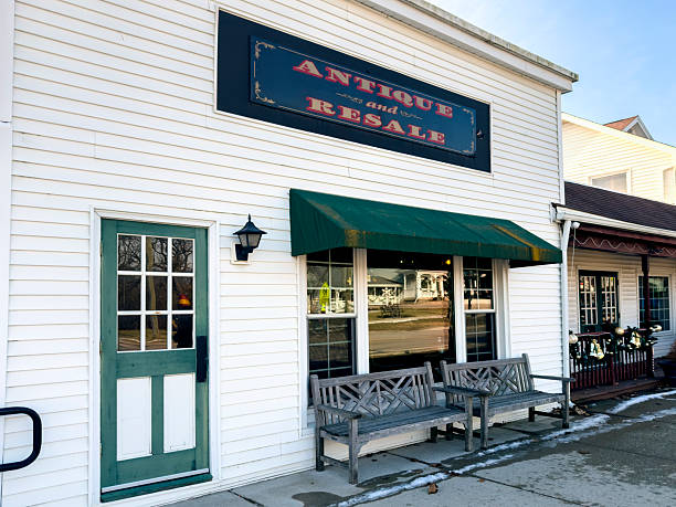 Long Grove, Illinois, US - January 5, 2026: Charming store selling antiques and items for resale