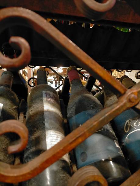 old bottles of wine in a restaurant