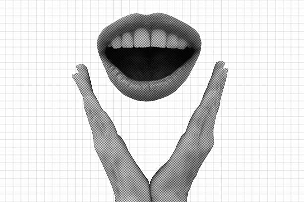 kiss black lip on white background isolated clipping path