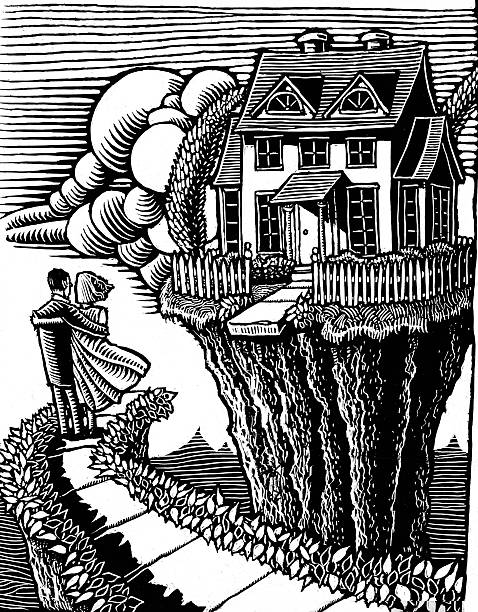 couple looks across chasm at their dream home which is out of reach