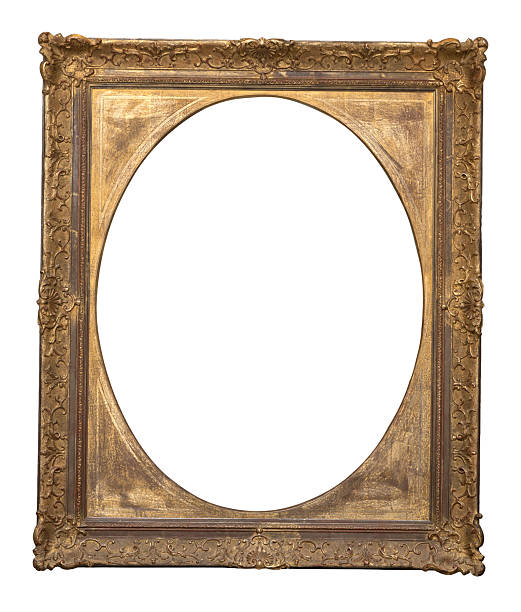 istock Empty antique wooden photo frame on a white background. 2256248627