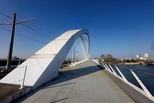 Pedestrian and tram bridge over the Rhine at kehl