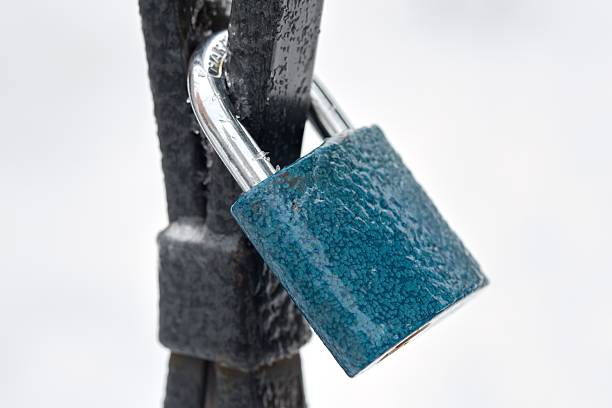 Macrophotography of a padlock.