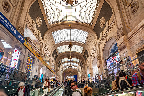 Overview of Milano Central Station building from the top, with Piazza Duca d'Aosta below