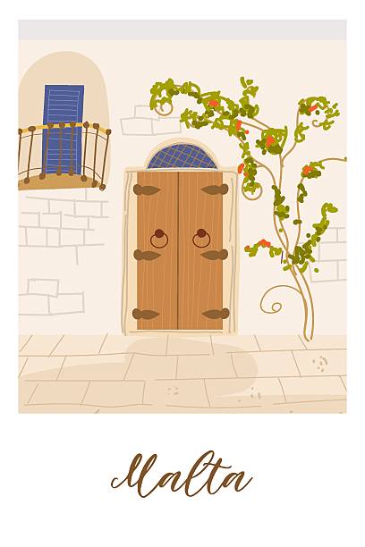 Malta hand drawn travel vector illustration, card.