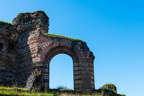 ruins of roman public Imperial Baths ( Kaiserthermen ) in Trier. UNESCO World Heritage Site.