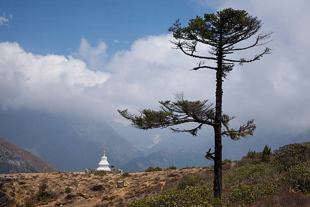 Khumjung town view along Everest base camp trekking, Nepal landscape