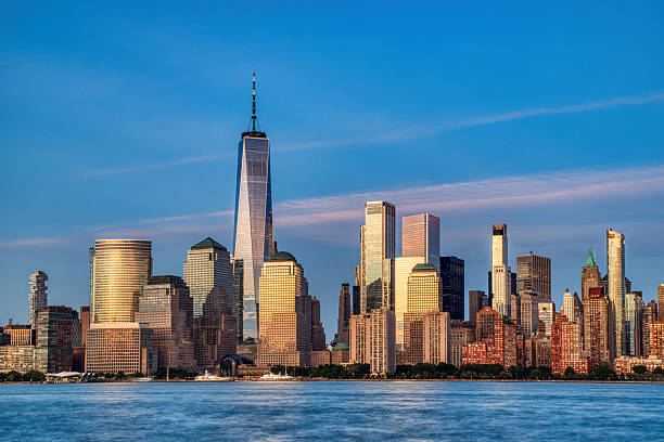 istock Illuminated New York City Skyline View at Dusk, New York 2256294526
