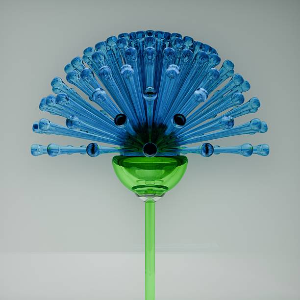 3d abstract glass dandelion flower