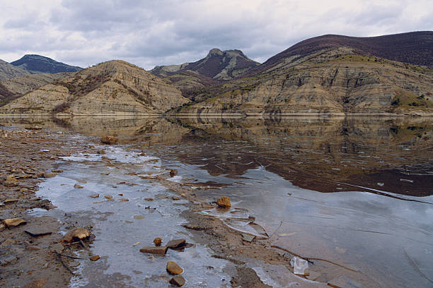 A scenic view overlooking the Lake of Serre-Poncon, Hautes-Alpes, France