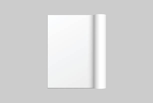 istock White gift wrapping paper mockup with rolled edge and curved corner isolated on background, clean paper texture for gift wrap design, packaging, branding, print, magazines, catalogs or newspapers. 2256346320