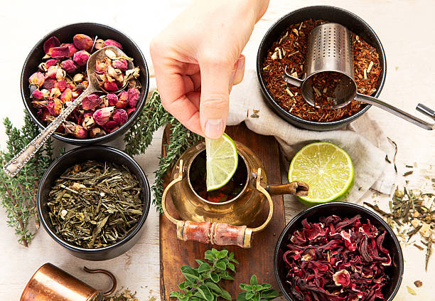 istock Herbal tea with medicinal herbs and flowers. 2256372046