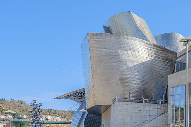 Guggenheim Museum Bilbao, Modern Architecture, Tall Tree and The Eye Sculpture, Titanium Facade, Bilbao