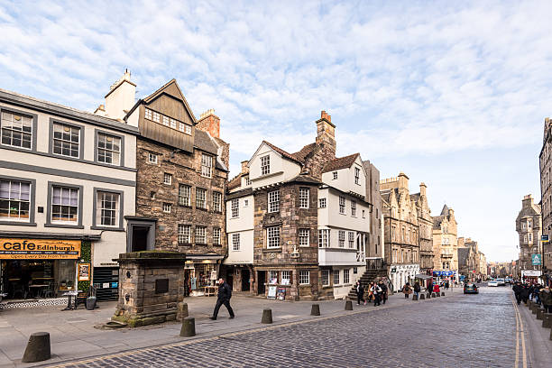 Edinburgh, UK - February 15th 2023: A view of John Knox House, situated on the Royal Mile in the city of Edinburgh, Scotland, UK.
