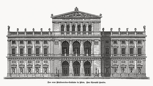 istock Viennese Music Association, Vienna, Austria, wood engraving, published in 1883 2256395540