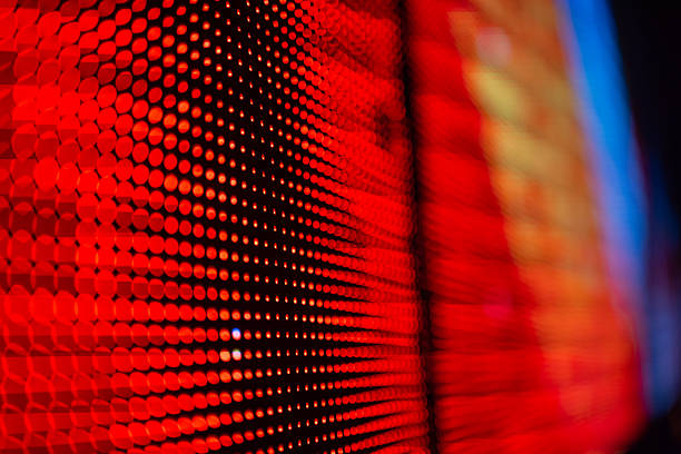 istock LED SMD screen - teal blue background close-up. 2256400938