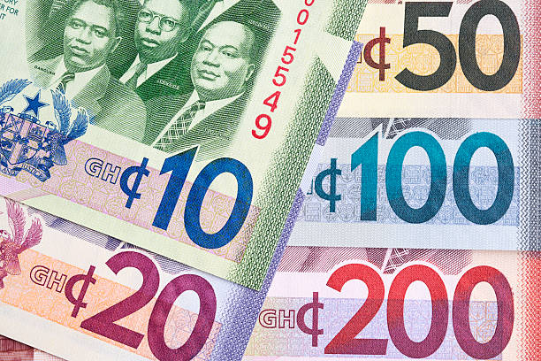 Ghanaian Cedi a closeup business background with money