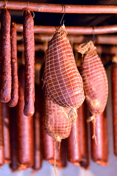 istock smoking pork meat and sausages 2256427033