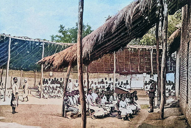 Black and White Photograph of the British Empire in the 19th Century: Schools and Education, School at Blantyre, Nyassaland