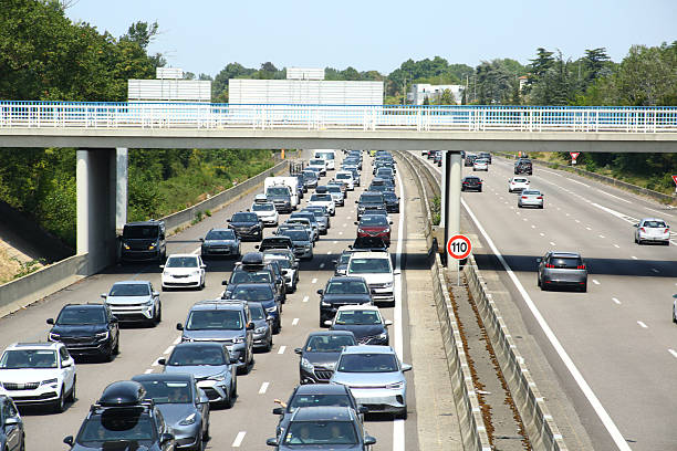 istock Highway Traffic Jam with Tunnels and Traffic Lights 2256431327