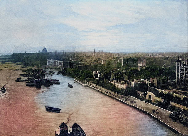 Black and White Photograph of the British Empire in the 19th Century: Main Cities and Capitals, London