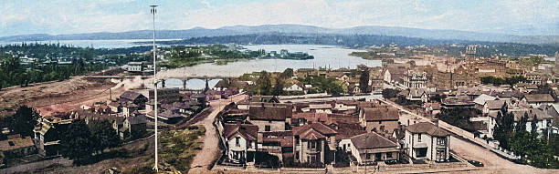 Black and White Photograph of the British Empire in the 19th Century: Main Cities and Capitals, Victoria, British Columbia
