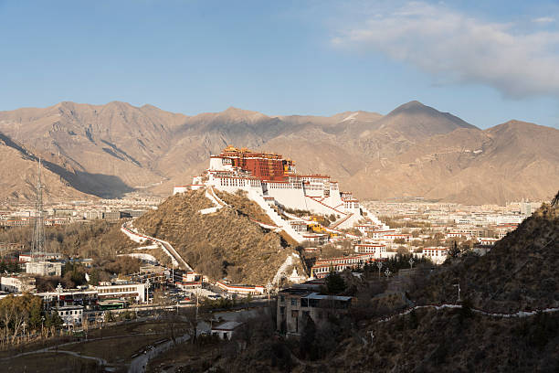 Panoramic View of Potala Palace in Lhasa, Tibet.