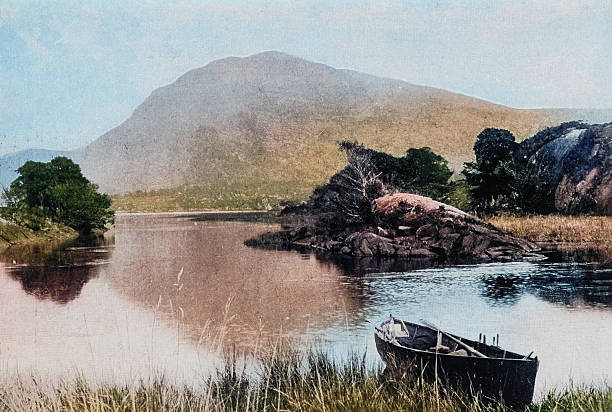 Black and White Photograph of the British Empire in the 19th Century: Natural Landscapes, Torc Mountain, Lakes of Killarney, County Kerry